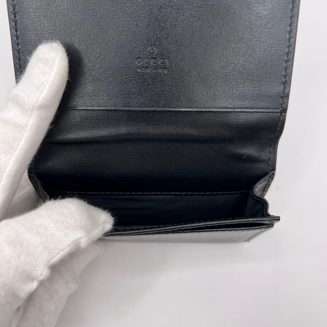 GUCCI 名刺入れ　カードケース　GGマーモント　　ブラック　665453
