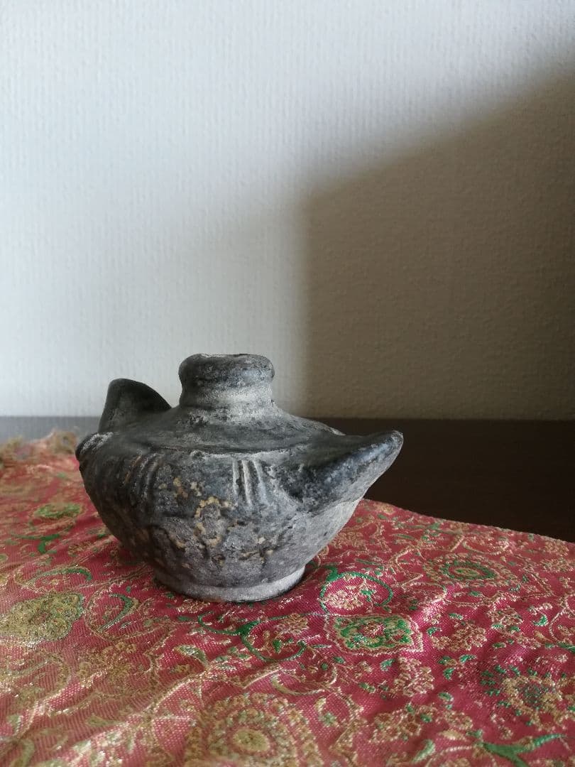 ♦安南 黒釉鳥形瓶 サワンカローク ソコタイ アンティーク骨董品コレクション