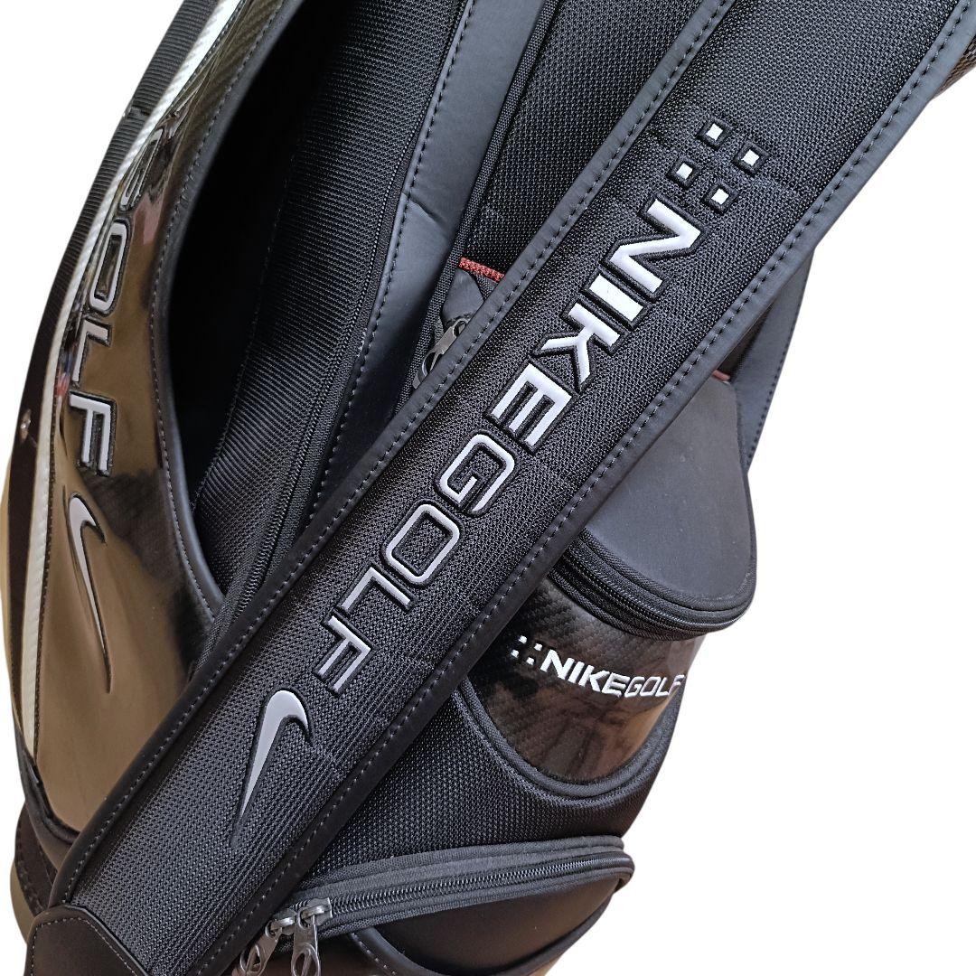 【廃盤品】 ナイキ ゴルフ キャディバッグ エナメル ブラック 黒 9型 6分割