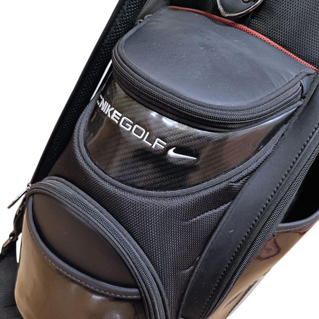 【廃盤品】 ナイキ ゴルフ キャディバッグ エナメル ブラック 黒 9型 6分割