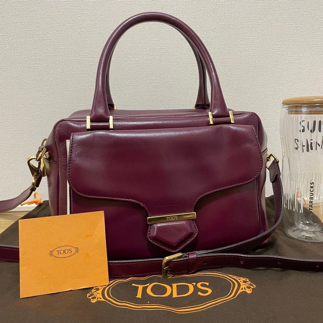 《極美品》TOD’S （トッズ）レザー ハンドバッグ パープル系