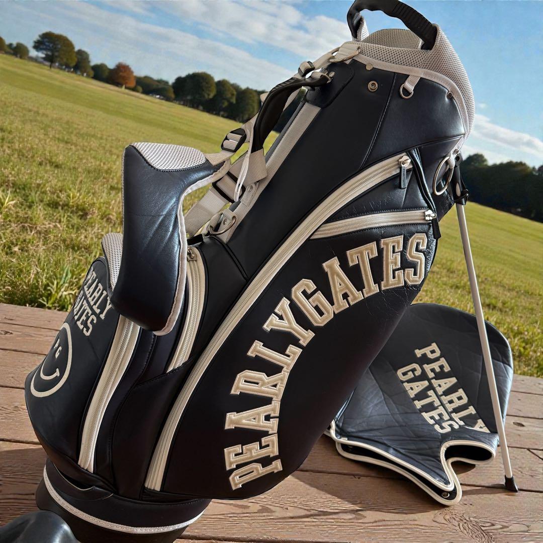 パーリーゲイツ　キャディバッグ　ショルダー式　スタンド式　軽量　紺　ネイビー