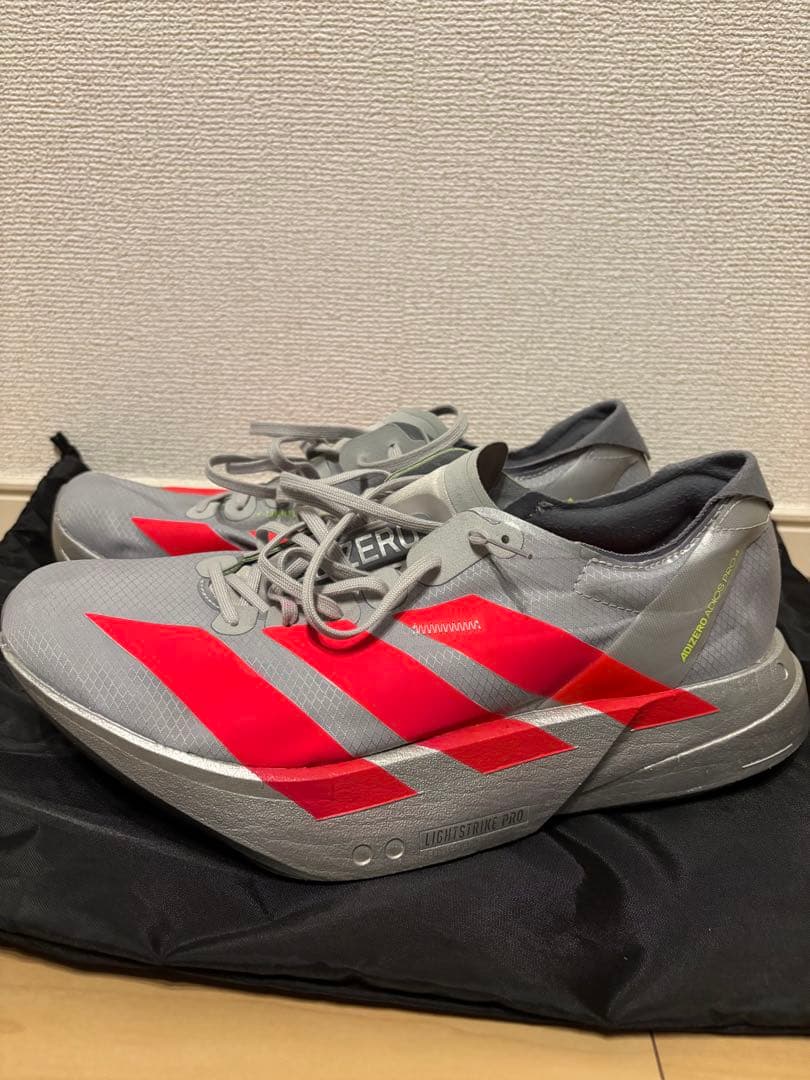 adidas Adizero スパイクシューズ グレー/レッド　26.5cm