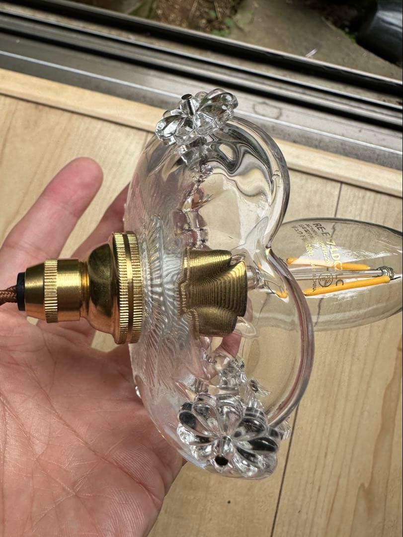 1920年代 フランス アンティーク 雨に濡れた可愛いお花のミニシャンデリア＊