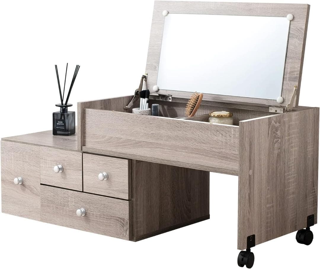 萩原(Hagihara) ドレッサー ロータイプ 伸縮 グレー RD1627GY