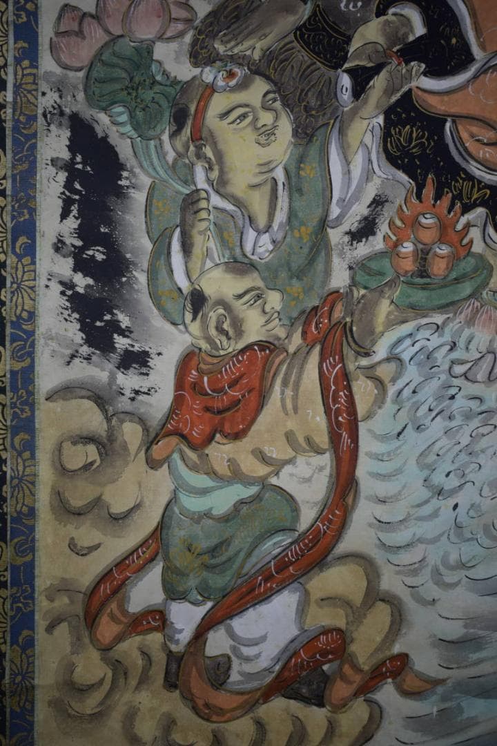 真作/作者不明/古画観音図/布袋屋掛軸HG-552