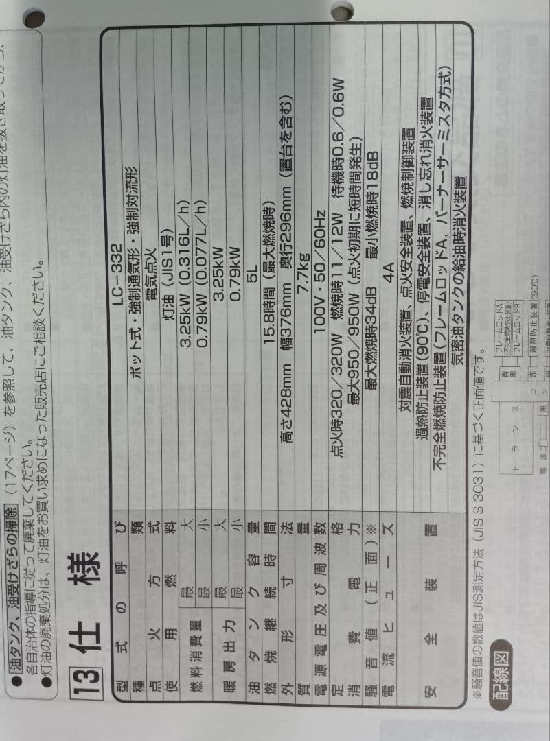 トヨトミ　LC-332　石油ファンヒーター　2021年製　マットホワイト
