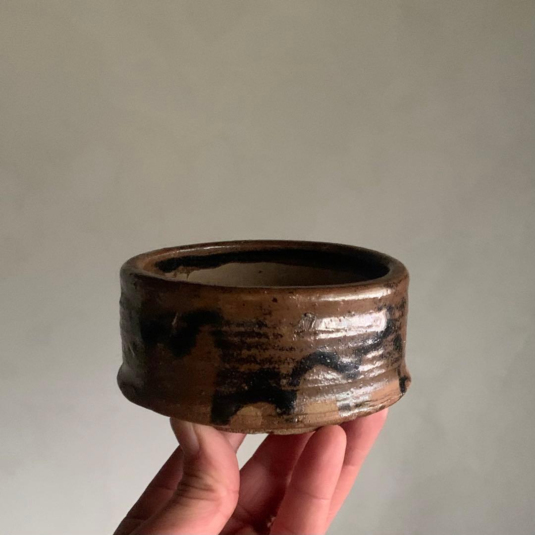 鉄釉 半筒 茶碗 野香炉 古美術 古道具 アンティーク