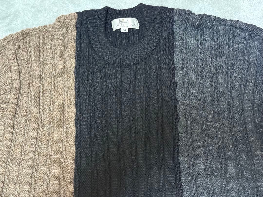 美品　BALENCIAGA アルパカ100% ケーブルニット M 日本製