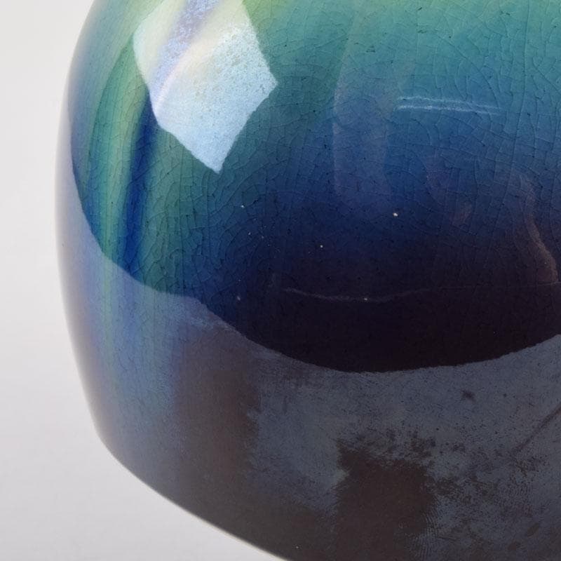 九谷焼　柳雨軒　三代八十吉　徳田正彦作　彩釉　花入　V　9198