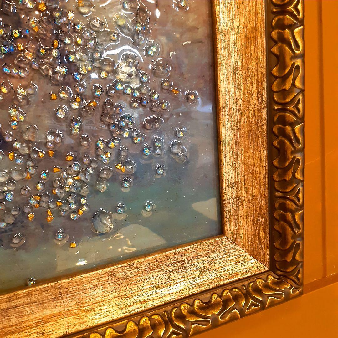 輸入雑貨　天然水晶石　フィリッポ・リッピ作『聖母子と二天使』　クリスタルアート