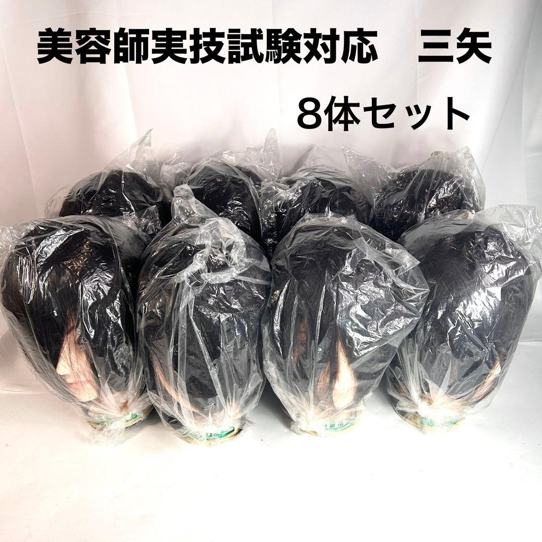 【未開封】美容師実技試験対応　練習用　8体　カラーウィッグ　カットウィッグ　三矢