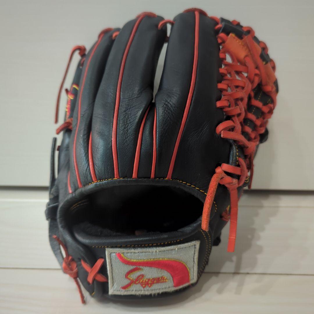 久保田Slage 軟式グローブ 黒/オレンジ