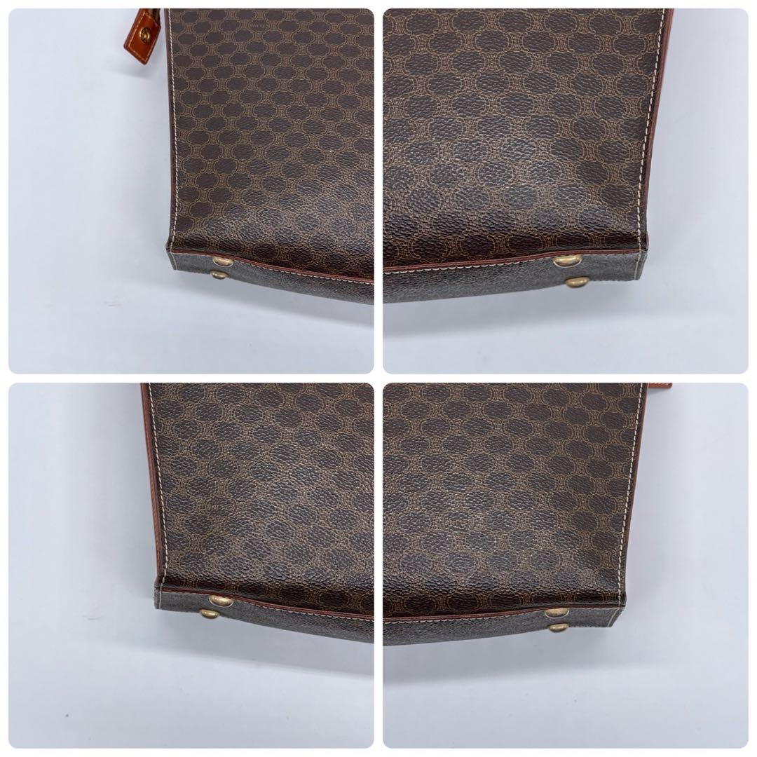 セリーヌ トートバッグ マカダム 舟形 ブラウン