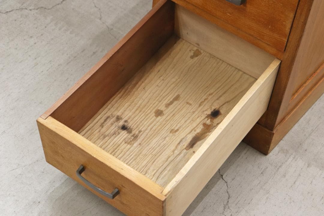 レトロ 無垢材 片袖机 作業台 PC デスク 書斎 展示台 飾り台 ヴィンテージ