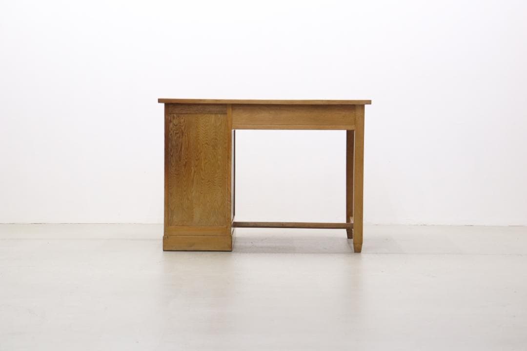 レトロ 無垢材 片袖机 作業台 PC デスク 書斎 展示台 飾り台 ヴィンテージ