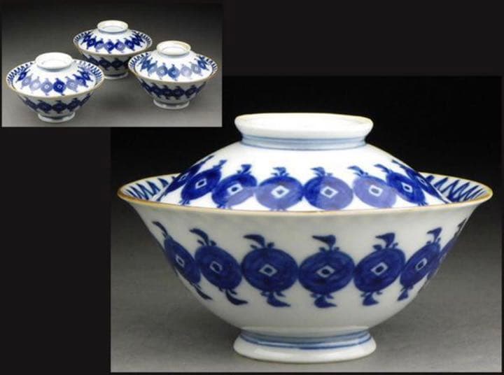 道光年製 古い染付茶碗3客 中国美術 唐物 清朝 茶道具