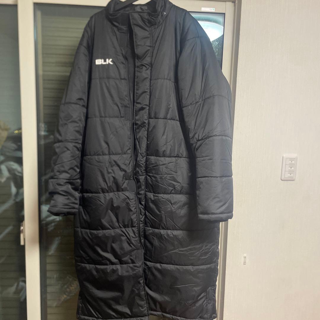 BLKラグビーベンチコート美品ブラックロングコートキルティング4XL大きいサイズ