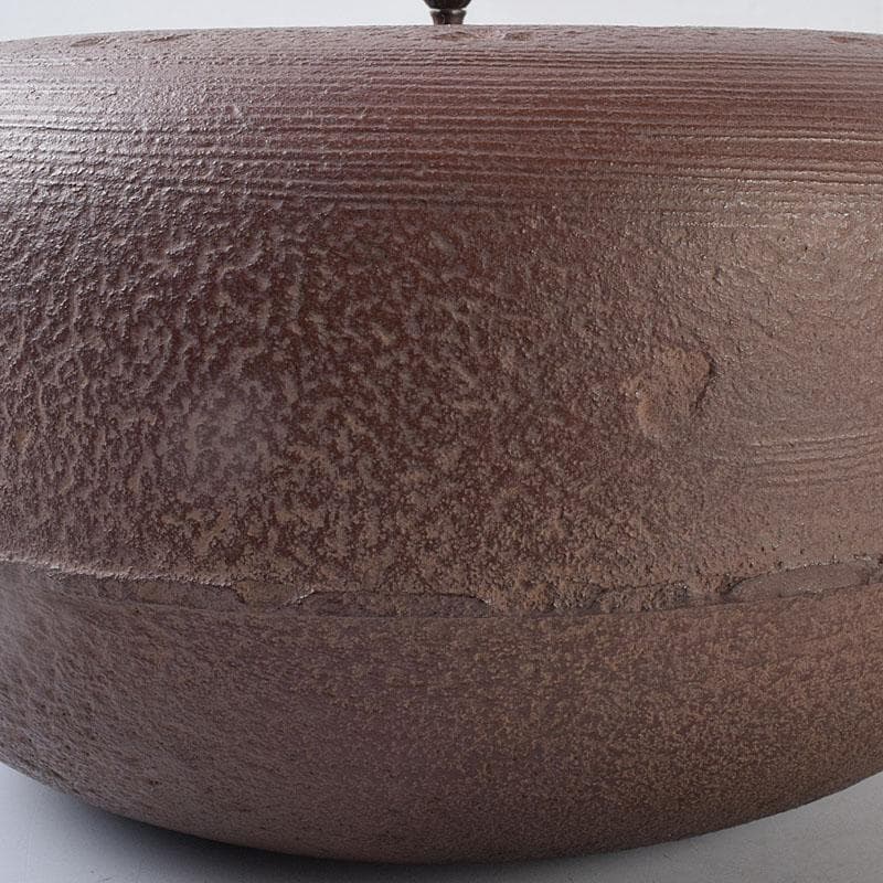 煎茶道具　佐藤浄清作　了々斎好　刷毛目　風炉釜　鉄釜　共布共箱　M　R9052H