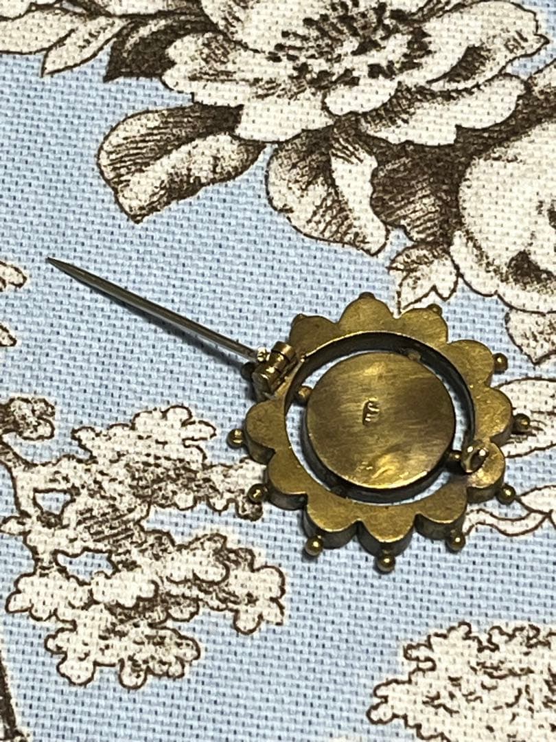 イタリアヴィンテージ マイクロモザイクブローチ ブルー 星⭐︎