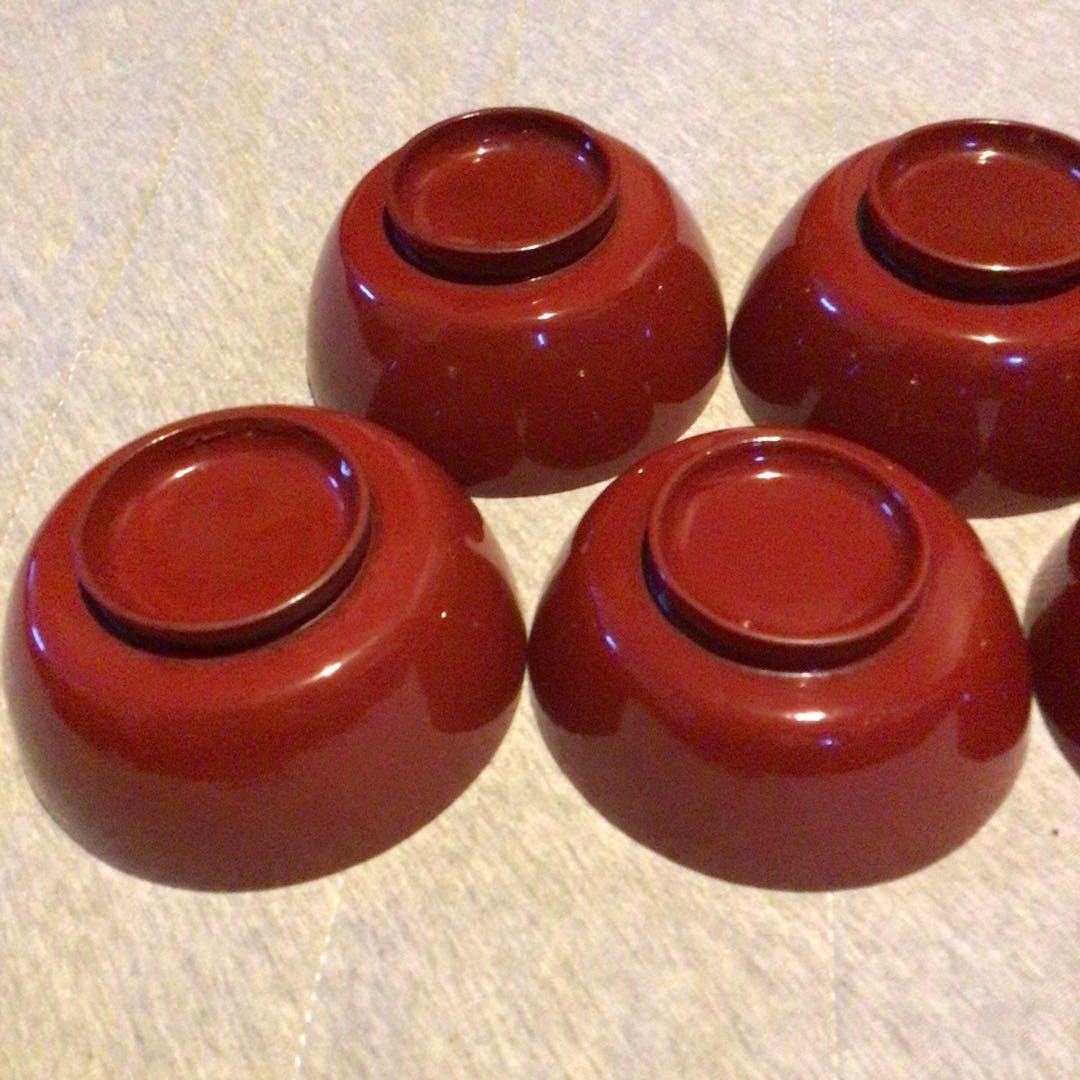 赤漆塗　底厚　お椀色々　蔵から発見　昭和初期　大正　明治　レトロ品！希少！
