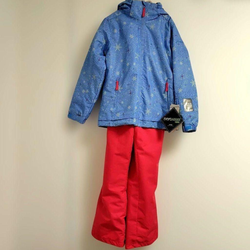 【新品】Phenix スキーウェア 150 140 雪結晶　ブルー ×レッド上下