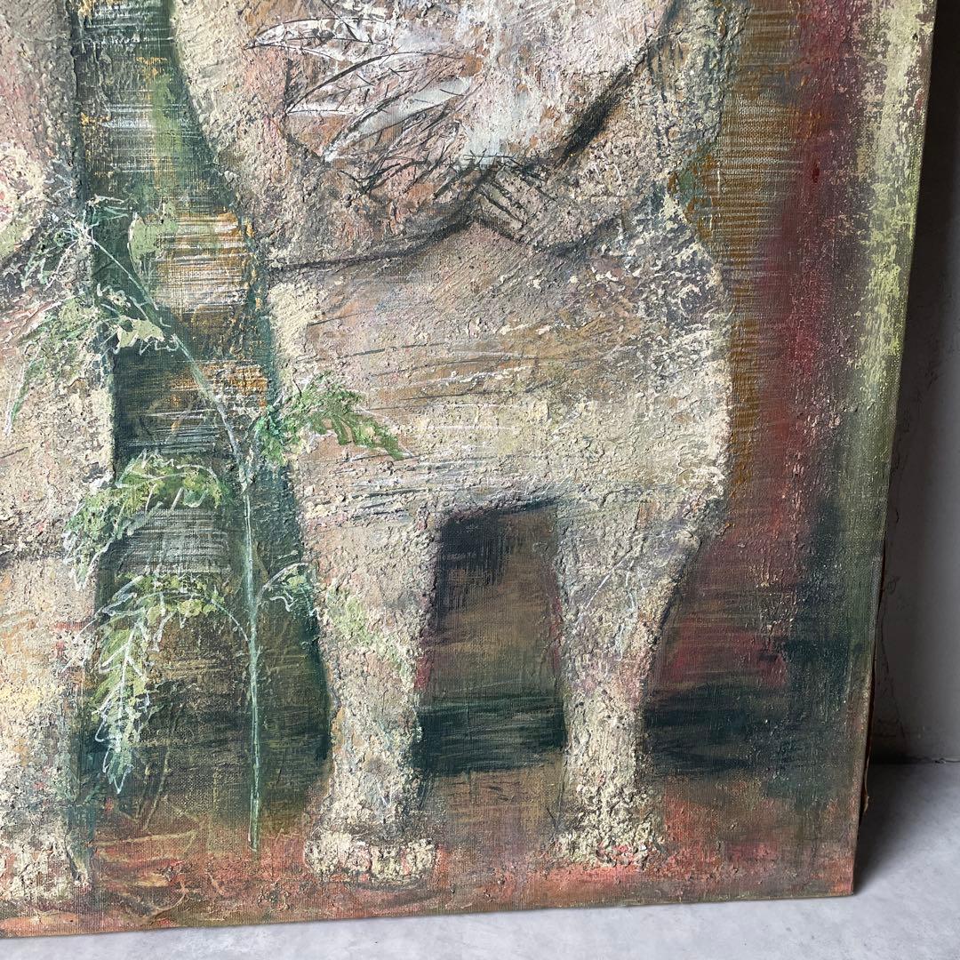 木製フレーム　キャンバス　油彩画　抽象画　人物　ヴィンテージ　画家　作家　手描き