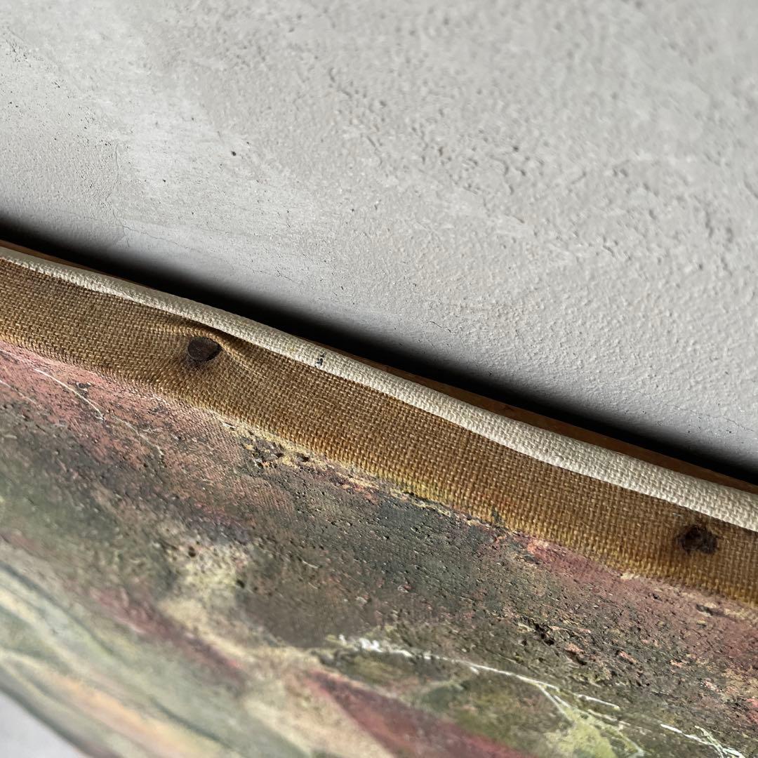 木製フレーム　キャンバス　油彩画　抽象画　人物　ヴィンテージ　画家　作家　手描き