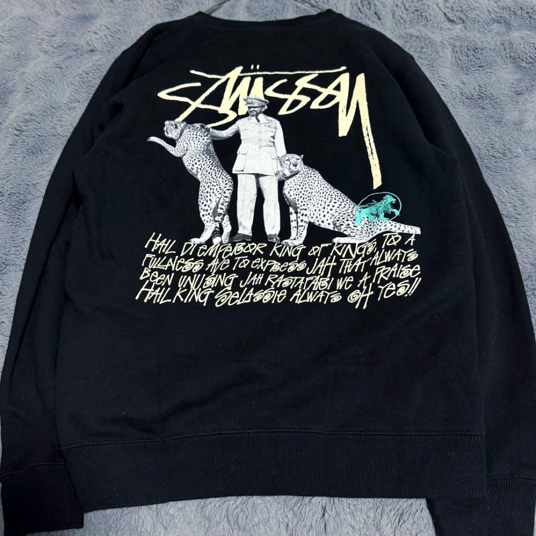 即完 廃盤 Stussy ステューシー エチオピア帝国 皇帝プリントパーカー 黒