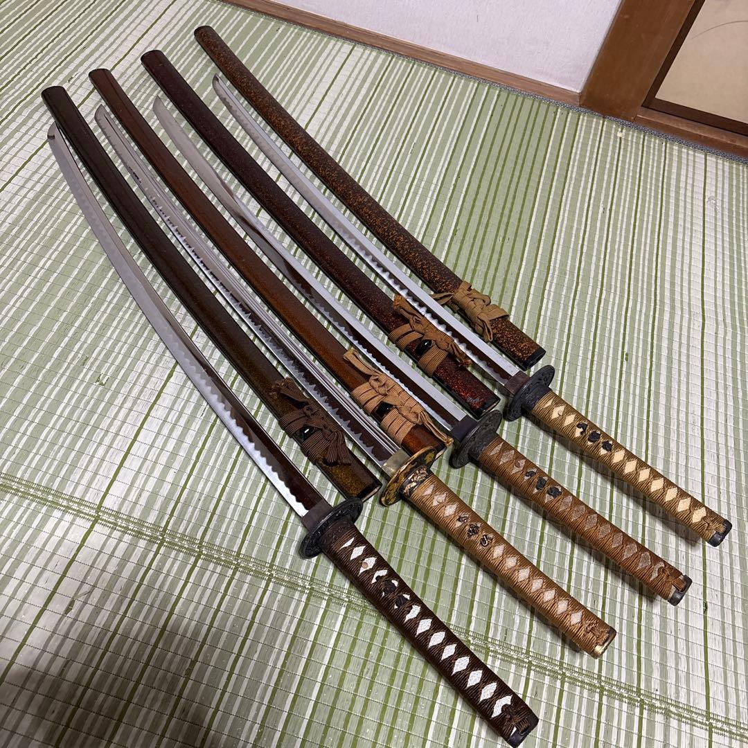 模造刀　模擬刀　武士　侍　伝統工芸　剣　ソード　太刀　　鞘　鍔　4本