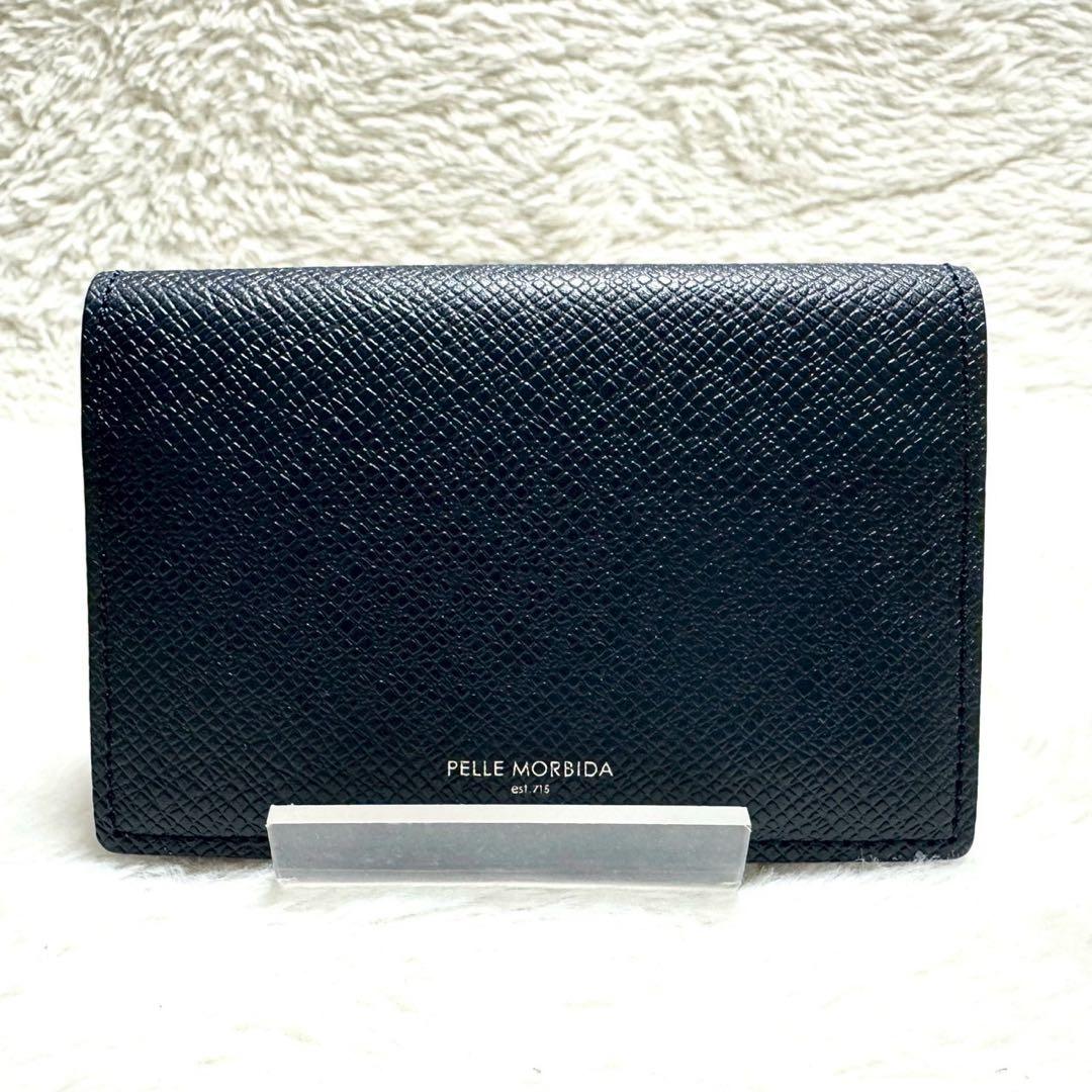 箱付 極美品✨ PELLE MORBIDA カードケース 名刺入れ ネイビー