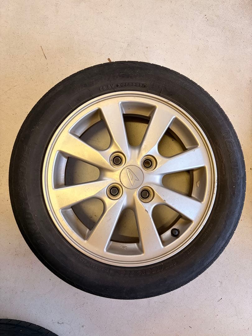 送料込み 155/65r 14インチ ダイハツホイールセット サマータイヤ