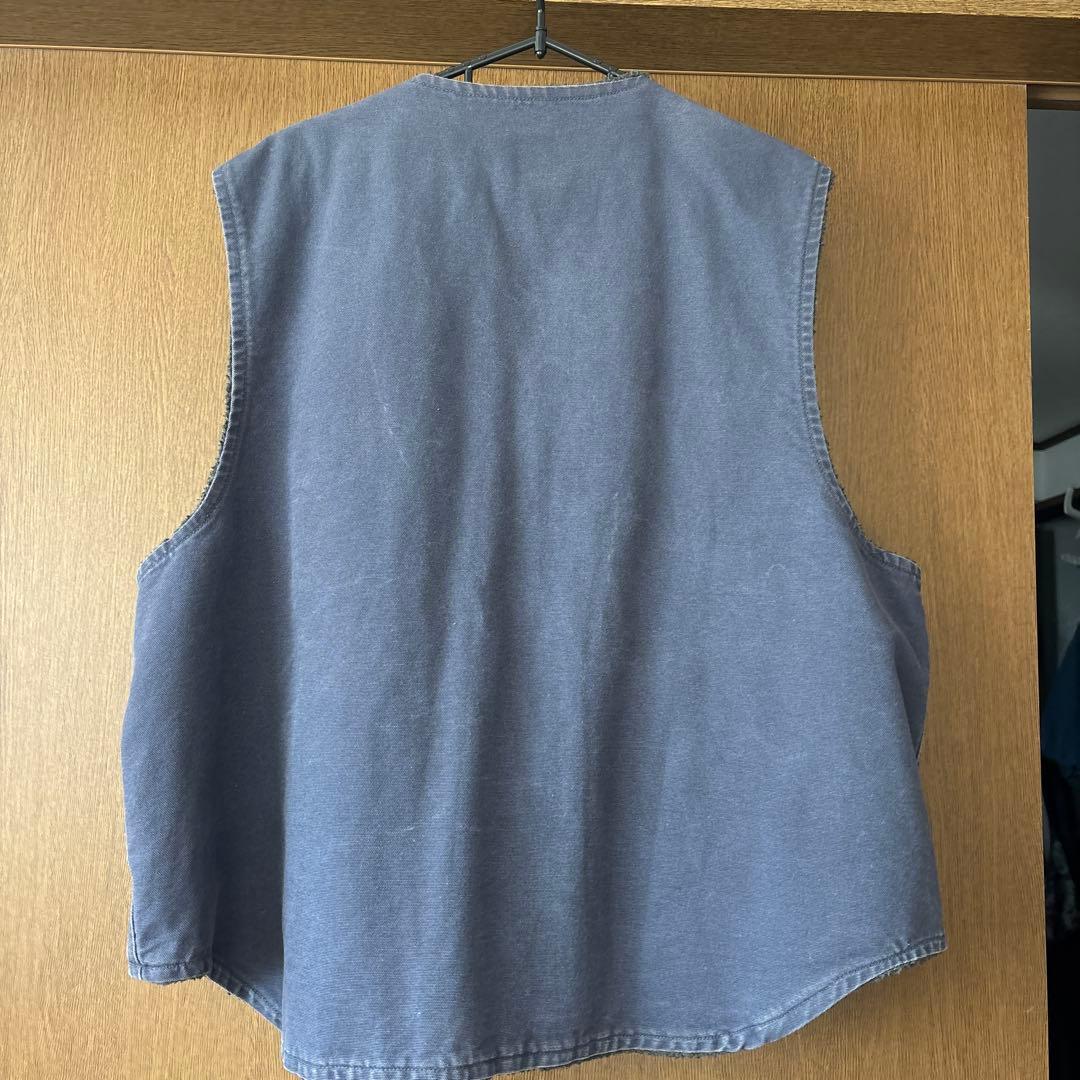 古着 カーハート Carhartt ダックベスト メンズXXL相当 ネイビー