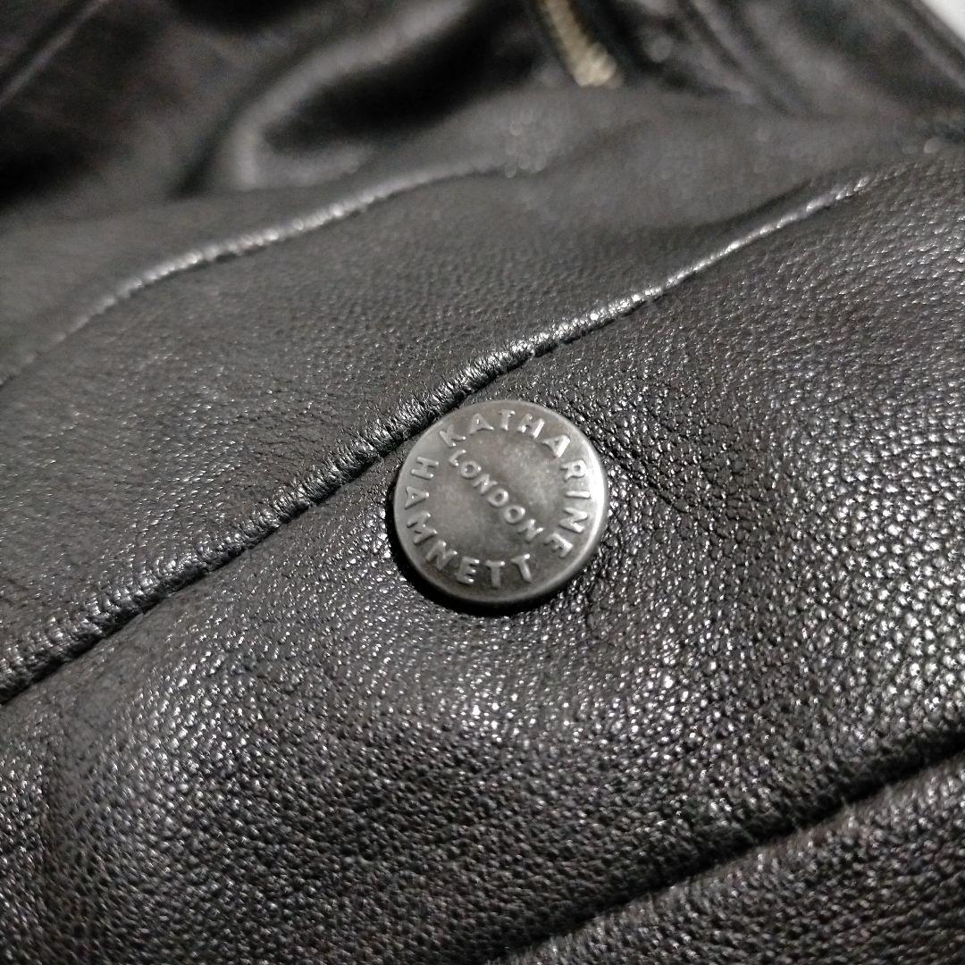 激レア キャサリンハムネット レザー ライダース ジャケット ヤギ革 ゴート