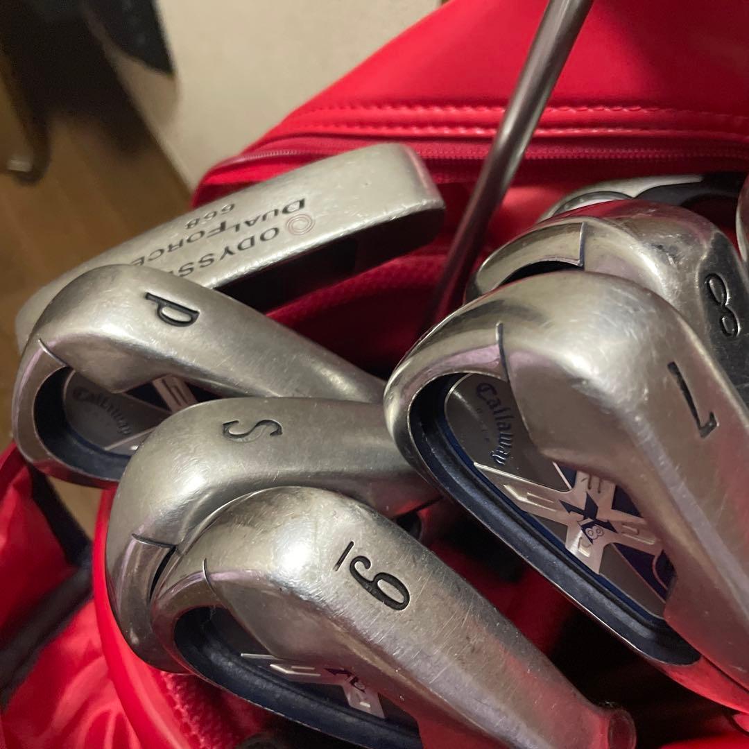⭐︎週末割引⭐︎Callaway 赤 キャディバッグ ➕ドライバー、アイアンセット