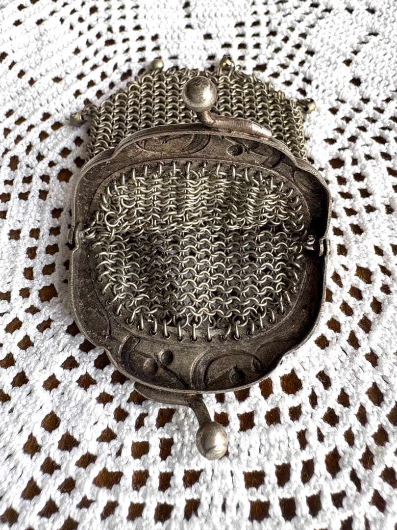 フランスアンティーク　パース　ヤドリギ　シャトレーン　シルバーメッシュ　①