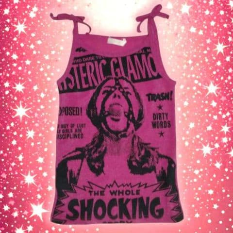 初期 レアデザイン HYSTERICS ヒスガール ピンク ラメ キャミソール