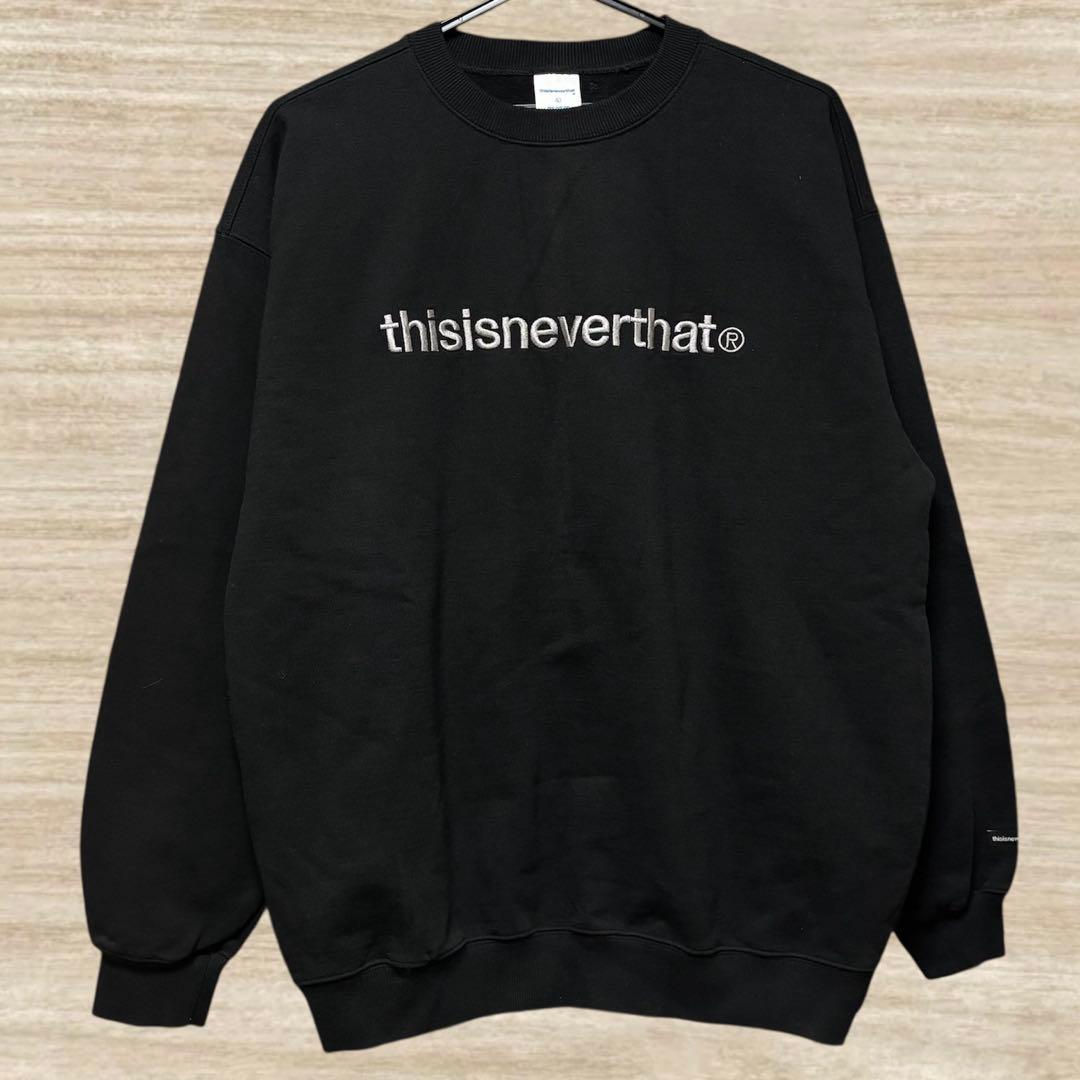 ほぼ未使用 Thisisneverthat 正規品 スウェット 刺繍ロゴ 黒 L