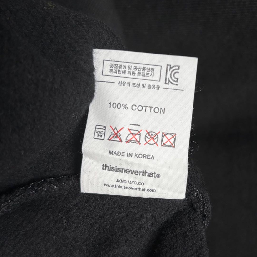 ほぼ未使用 Thisisneverthat 正規品 スウェット 刺繍ロゴ 黒 L