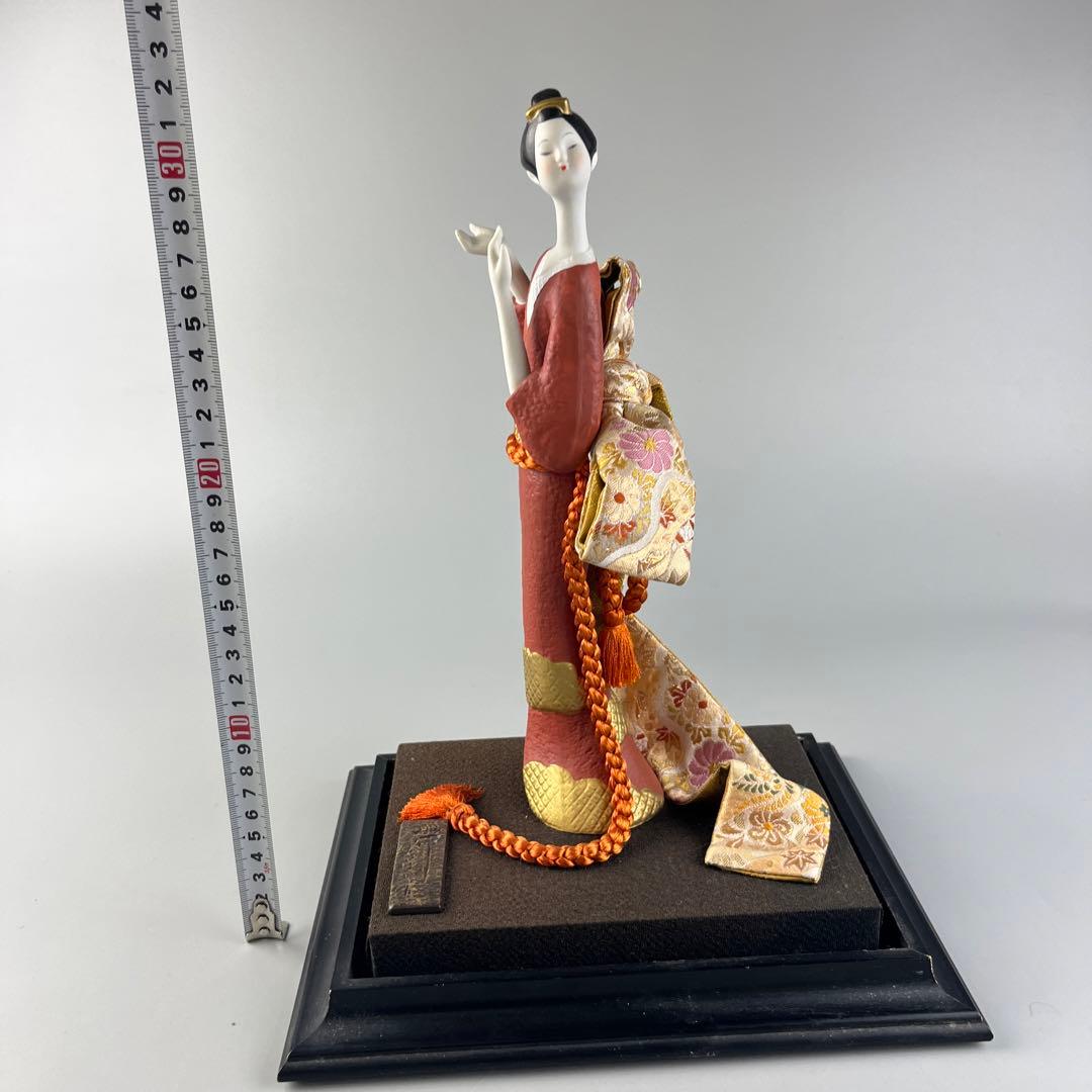 寿喜代 帯 人形 ケース入り 純金証明シール 女の子 日本人形 彩色