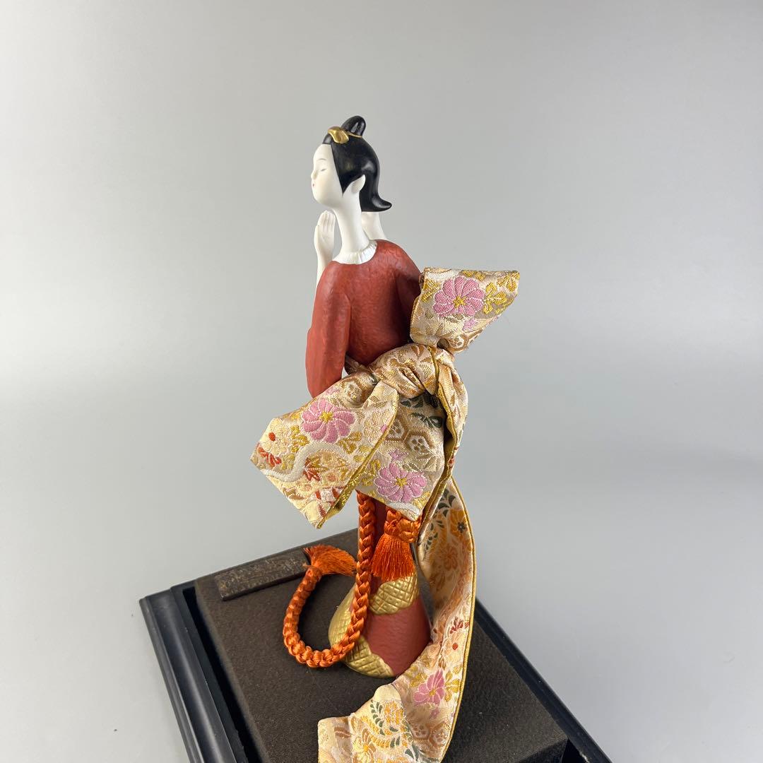 寿喜代 帯 人形 ケース入り 純金証明シール 女の子 日本人形 彩色