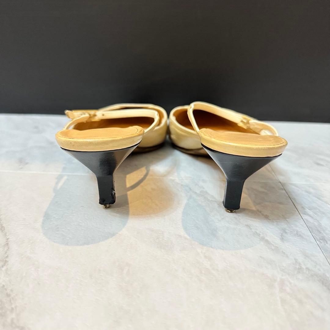 CHANEL ポインテッドトゥ パンプス ミュール ブラック ベージュ