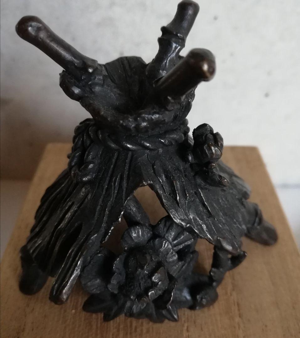 茶道具 寒牡丹 茶碗 ＆ 鋳銅蓋置 NO317