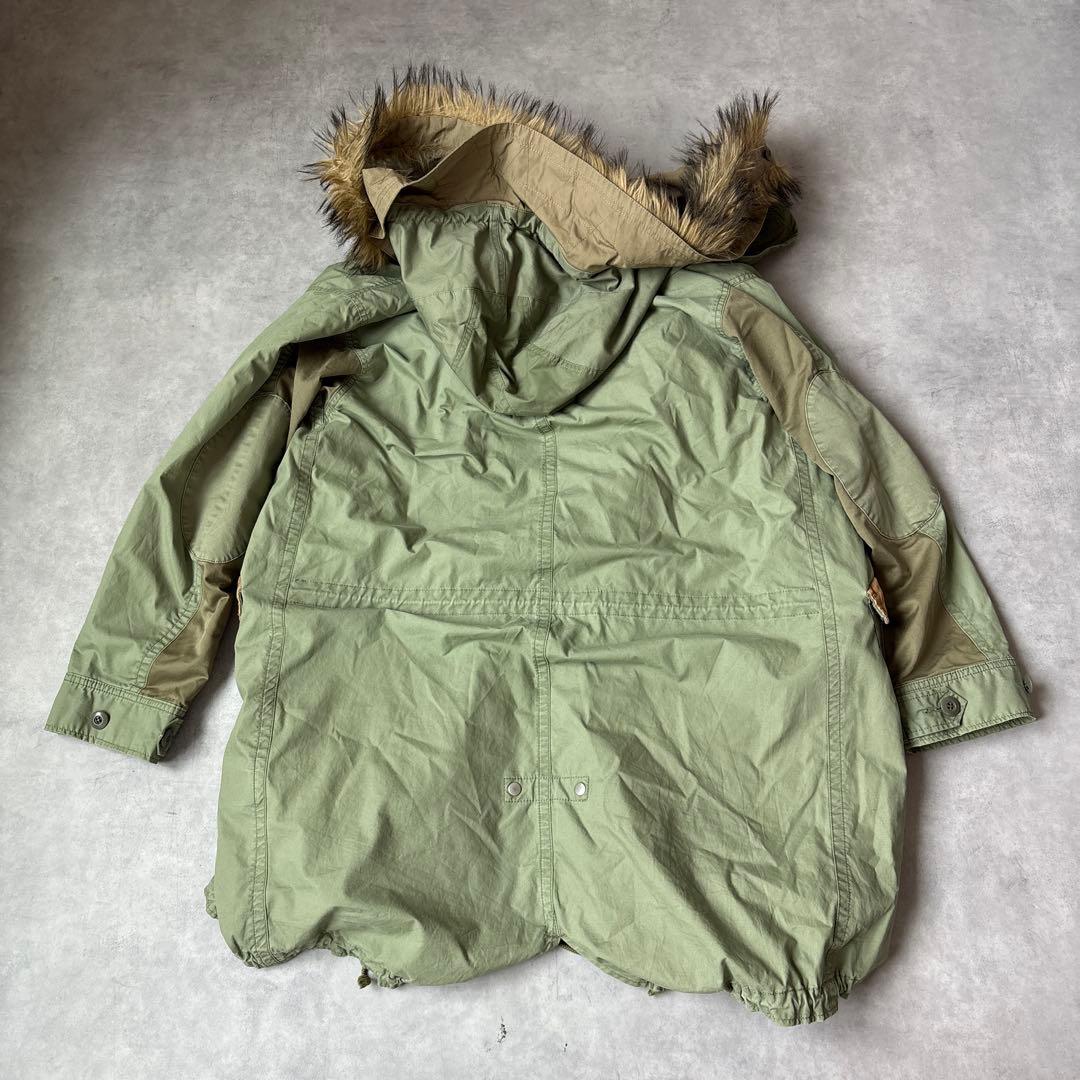 ★ ツモリチサト　中綿　ライナー付　ファー付　パッチワーク　異素材　モッズコート