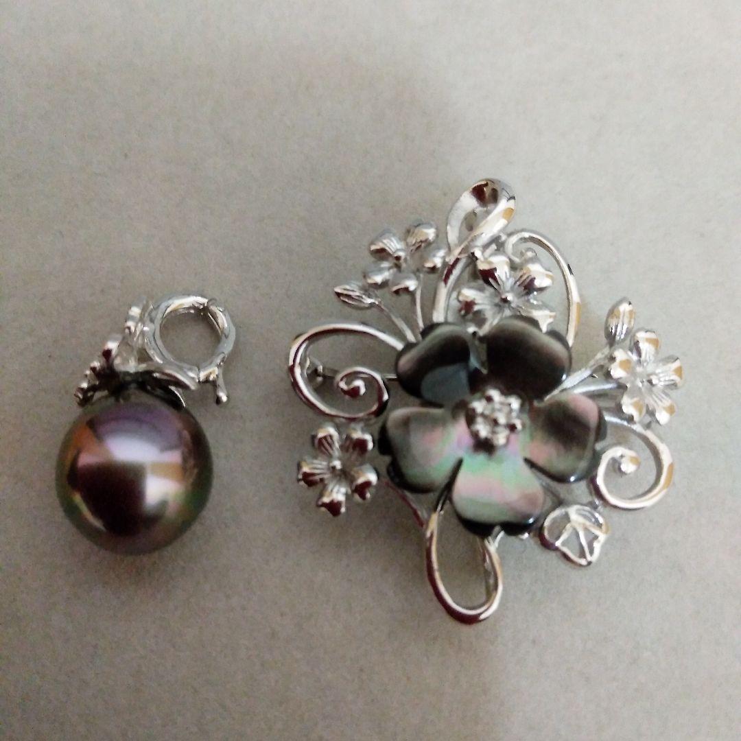 真珠パールブローチ黒蝶真珠パールブローチ　売り切りお値段大幅値下げ