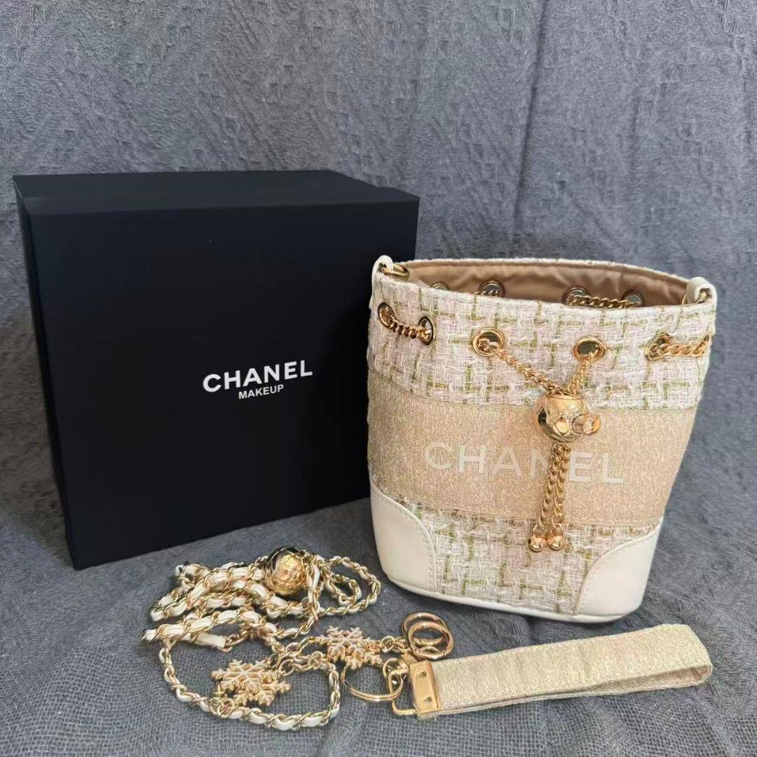 最終値下げ非売品 CHANEL ノベルティ ネイビー ツイード バケットバッグ