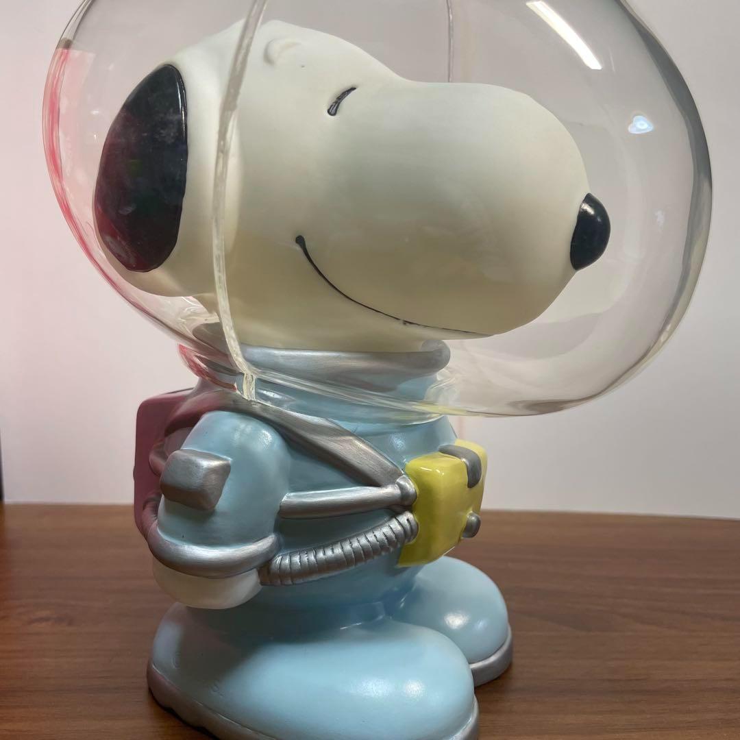 【未使用/廃盤】宇宙服スヌーピー ソフビ レトロ 貯金箱 箱付き