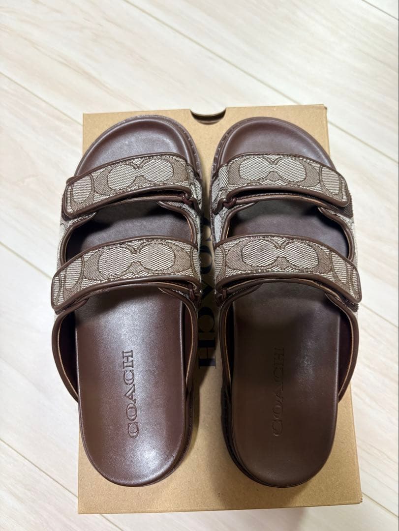 COACH ブラウン ストラップサンダル 24cm 箱付き