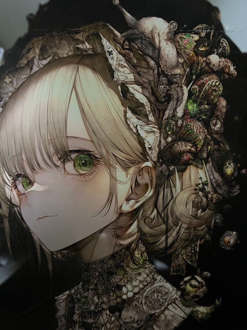 ヒトこもる　複製原画「Lapse 」　複製画（プリモアート）　A4 黒