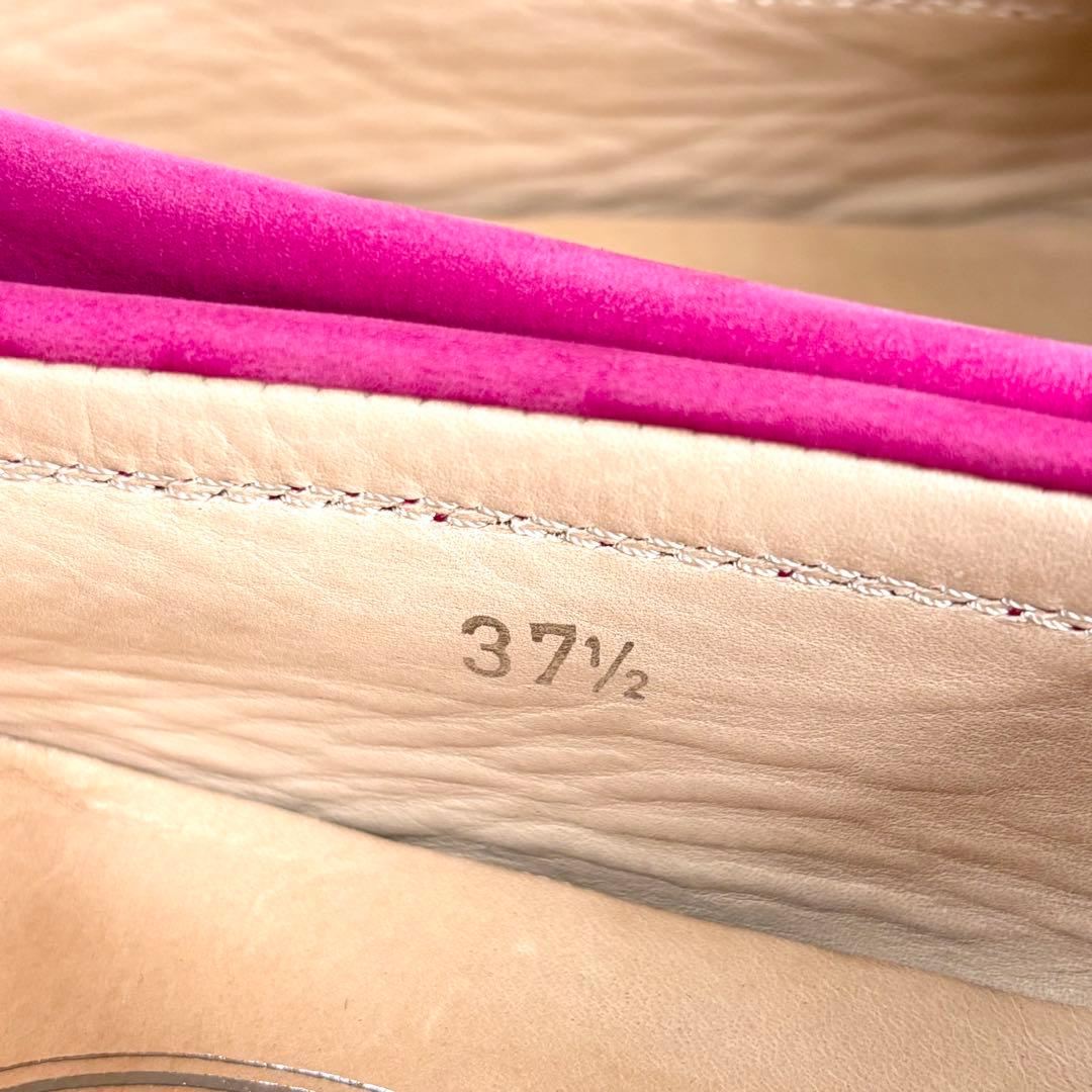 極美品 トッズ 37.5 ゴンミーニ ドライビングシューズ スエード ピンク